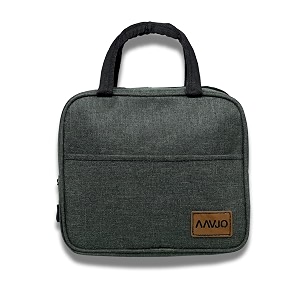 aavjo insulated lunch bag  smiley design tote with aluminum foil lining  small size green  thermal lunch box for men women kids work school picnic outdoor