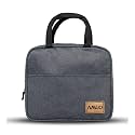 Aavjo Insulated Lunch Bag for Men Women Kids | Smiley Design Tote Lunch Bag with Aluminum Foil | Thermal Cooler Bag for Work School Picnic Outdoor | Gray Small