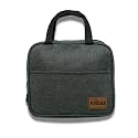 Aavjo Insulated Lunch Bag | Smiley Design Tote with Aluminum Foil Lining | Small Size Green | Thermal Lunch Box for Men Women Kids Work School Picnic Outdoor