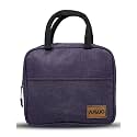 Aavjo Insulated Lunch Bag for Men Women Kids | Smiley Design Tote Lunch Bag with Aluminum Foil | Thermal Cooler Bag for Work School Picnic Outdoor | Purple Small