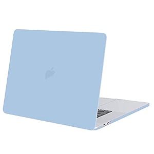 aavjo macbook pro 16 inch with touch bar case 2020 2019 release model a2141 soft touch plastic hard shell with keyboard guard touchpad guard and dust plugs not for 2021 m1 model airy blue