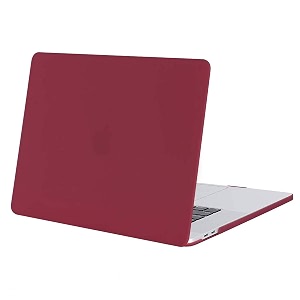 aavjo macbook pro 16 inch with touch bar case 2020 2019 release model a2141 soft touch plastic hard shell with keyboard guard touchpad guard and dust plugs not for 2021 m1 model wine red