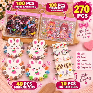 aayra 270 pcs hair accessories combo set for girls  women hair claw multicolor