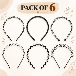 aayra assorted zig zag wavy hair bands hair claw black