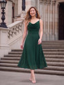 AAYU Women Fit and Flare Green MidiCalf