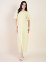 AAYU Women A-line Yellow MidiCalf Length Dress