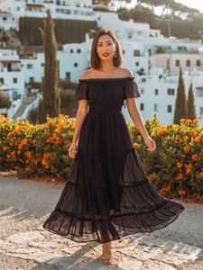 AAYU Women Maxi Black Full Length Dress