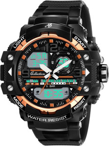 ab collection g-style g-007shock analog-digital watch  - for men black orange ring