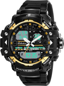 ab collection g-style g-007shock analog-digital watch  - for men black golden ring