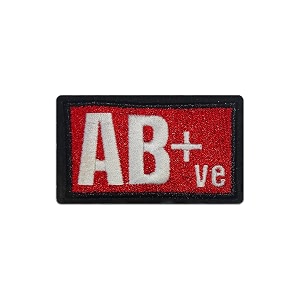 patched up ab positive blood group sew on embroidered fabric patch 1pc rectangular 27534 x 1534