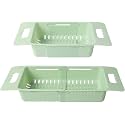 AB SALES Colander Fruits and Vegetables Drain Basket Collapsible Adjustable Strainer Multifunctional Extendable Over The Sink, Random Color