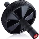 Ab Wheel Roller with Knee Mat for Men & Women Abs & Muscles Building, Core Workout, Professional Exercise Equipment for Full Body Toning with Strengthen Training (Black)