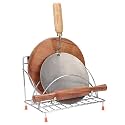 Wall Hanging Chakla Belan Stand | Stainless Steel Roti Board &amp; Rolling Pin Holder Rack for Kitchen | Space Saving Kitchen Organizer | Chakla Belan Holder with Anti-Skid Feet