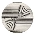Abani Nuevo Collection Area Rug - Mid-Century Black and White Arch Knot Design - 6' Round - for Living Room, Bedroom &amp; Office