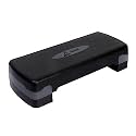 De Jure Fitness Adjustable Aerobic Stepper | Non-Slip Fitness Step Platform for Home Gym Cardio &amp; Aerobic Workout, Grey &amp; Black