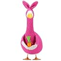 Abbylike 1 Set Easter Bunny Porch Goose Outfit Knitted Rabbit Yard Goose Costume Clothes with Carrot Fits Large 23'' H Cement for Easter Day Outdoor Patio Garden Lawn Pathway Statue Decor