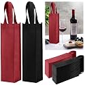 Abbylike 48 Pcs Wine Bottle Gift Bags Bulk with Handles,Black, Wine Red