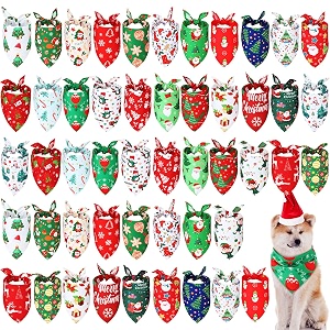Abbylike 50 Pcs Christmas Dog Bandanas Bulk