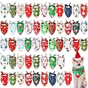 Abbylike 50 Pcs Christmas Dog Bandanas Bulk