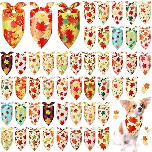 Abbylike 50 Pcs Fall Dog Bandanas Bulk