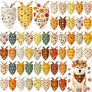 Abbylike 50 Pcs Fall Dog Bandanas Bulk