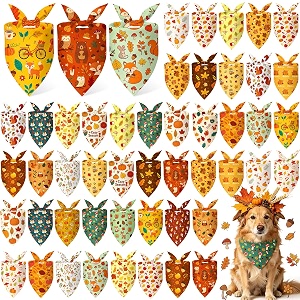 Abbylike 50 Pcs Fall Dog Bandanas Bulk