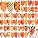 Abbylike 50 Pcs Fall Plaid Dog Bandanas