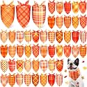 Abbylike 50 Pcs Fall Plaid Dog Bandanas