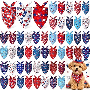 Abbylike 50 Pcs Patriotic Dog Bandanas Bulk