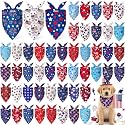 Abbylike 50 Pcs Patriotic Dog Bandanas Bulk