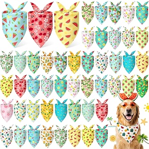 Abbylike 50 Pcs Summer Hawaiian Dog Bandanas