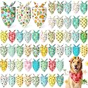 Abbylike 50 Pcs Summer Hawaiian Dog Bandanas