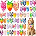 Abbylike 50 Pcs Tie Dye Dog Bandanas