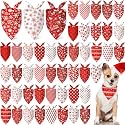 Abbylike 50 Pcs Valentines Day Dog Bandanas