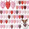 Abbylike 50 Pcs Valentines Day Dog Bandanas
