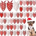 Abbylike 50 Pcs Valentines Day Dog Bandanas