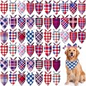 Abbylike 50 Pcs Veterans Day Dog Bandanas