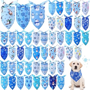 Abbylike 50 Pcs Winter Dog Bandanas Bulk