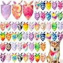 Abbylike 50 Pieces Tie Dye Dog Bandanas