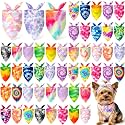 Abbylike 50 Pieces Tie Dye Dog Bandanas
