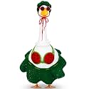 Abbylike Hawaiian Porch Goose Outfit Summer Watermelon Crochet Bikini Geese Clothes Costume Set with Hat Sunglasses Pearl Necklace for 23'' Goose for Garden Porch Statue Yard Pathway Decorations
