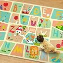 ABC Alphabet Rug for Nursery Room – 5x8 Kids Rug for Preschool, Washable Play Room Carpet, Soft &amp; Safe Toddler Crawling Map with Fun Educational Letters and Cute Cartoon Art Decor