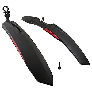 abc bicycle front amp rear mudguard with plastic fitting black red