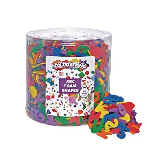 abc foam shapes in a bucket-12 lb