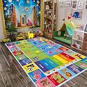 ABC Kids Play Rug, Non-Slip Classroom Carpet, 48" x 70"