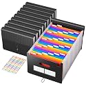 ABC life 10 Pack, 26 Pockets Accordion File Organizer, Black