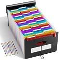 ABC life 26-Pocket Expanding File Folder, File Organizer with 1/3 Cut Tabs