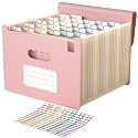 ABC life 26 Pockets Accordion File Organizer, Blush Pink