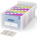 ABC life 26 Pockets Accordion File Organizer, Expanding File Folder, Blue