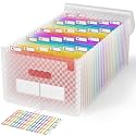 ABC life 26 Pockets Accordion File Organizer, Expanding File Folder, Pink